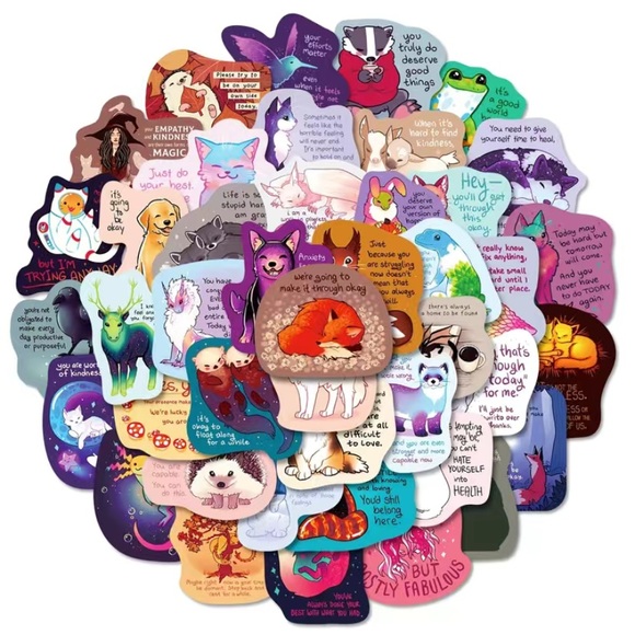 Lot of 50 pieces motivational healing stickers - Picture 1 of 3